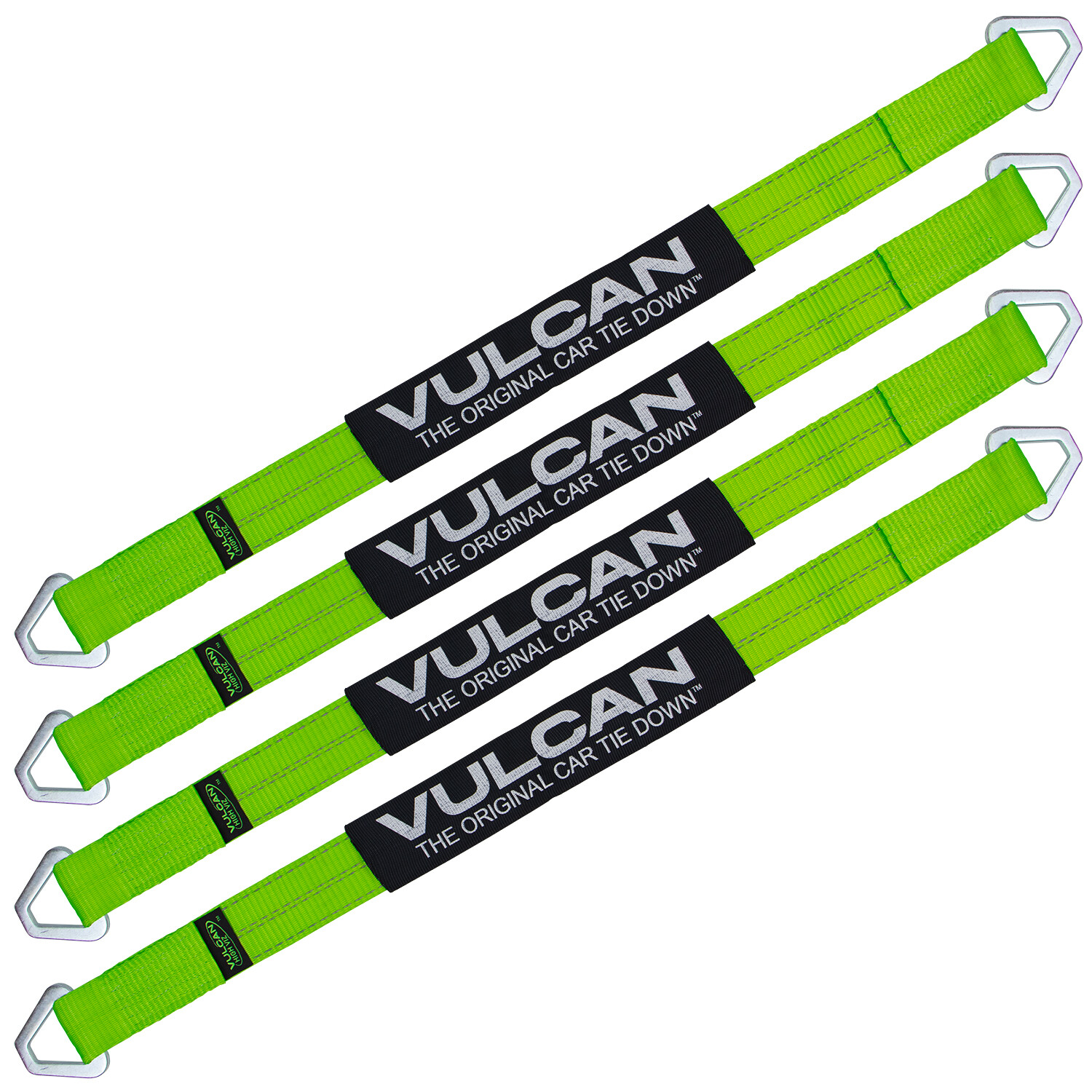 Car Tie Down Axle Strap – Wear Pad – 2″x36″, 4 Pack – High-Viz – 3300 lbs SWL