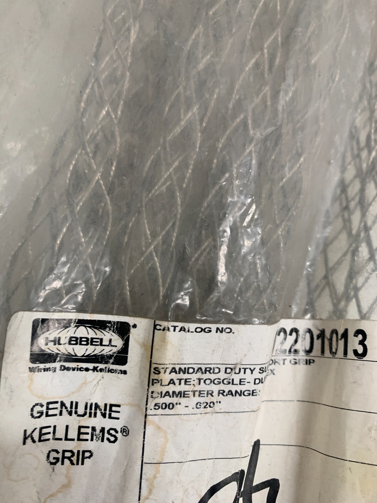 HUBBELL WIRING SYSTEMS 02201013 CABLE GRIP 530 LB