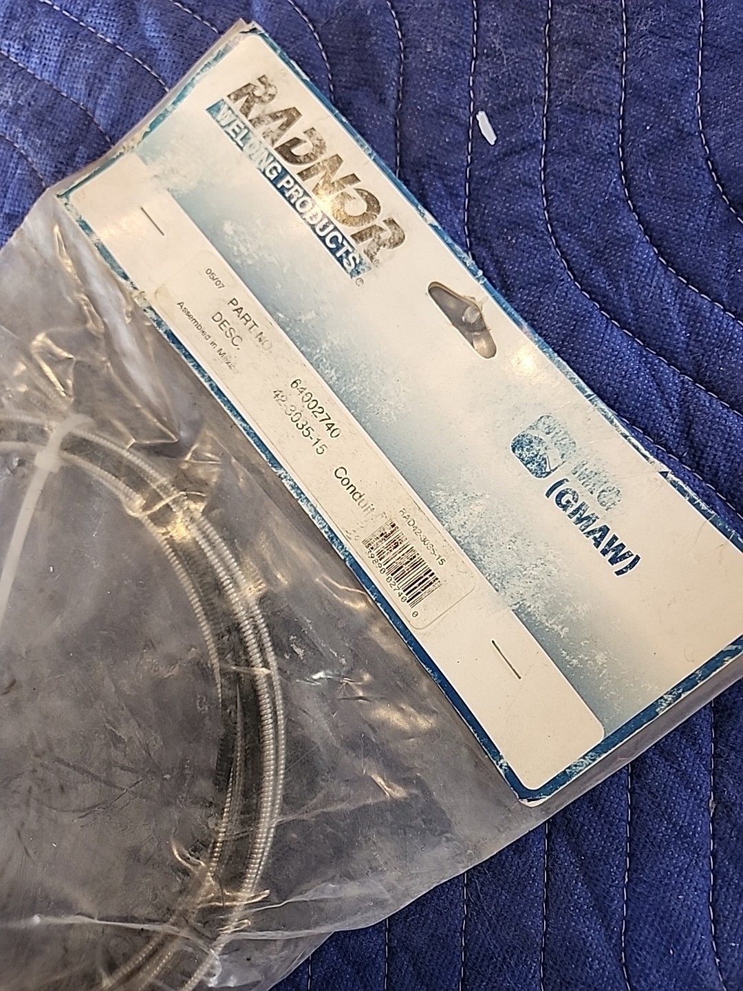 NEW Old Stock NOS Radnor MIG (GMAW) Wire Welding Conduit 64002740 42-3035-15