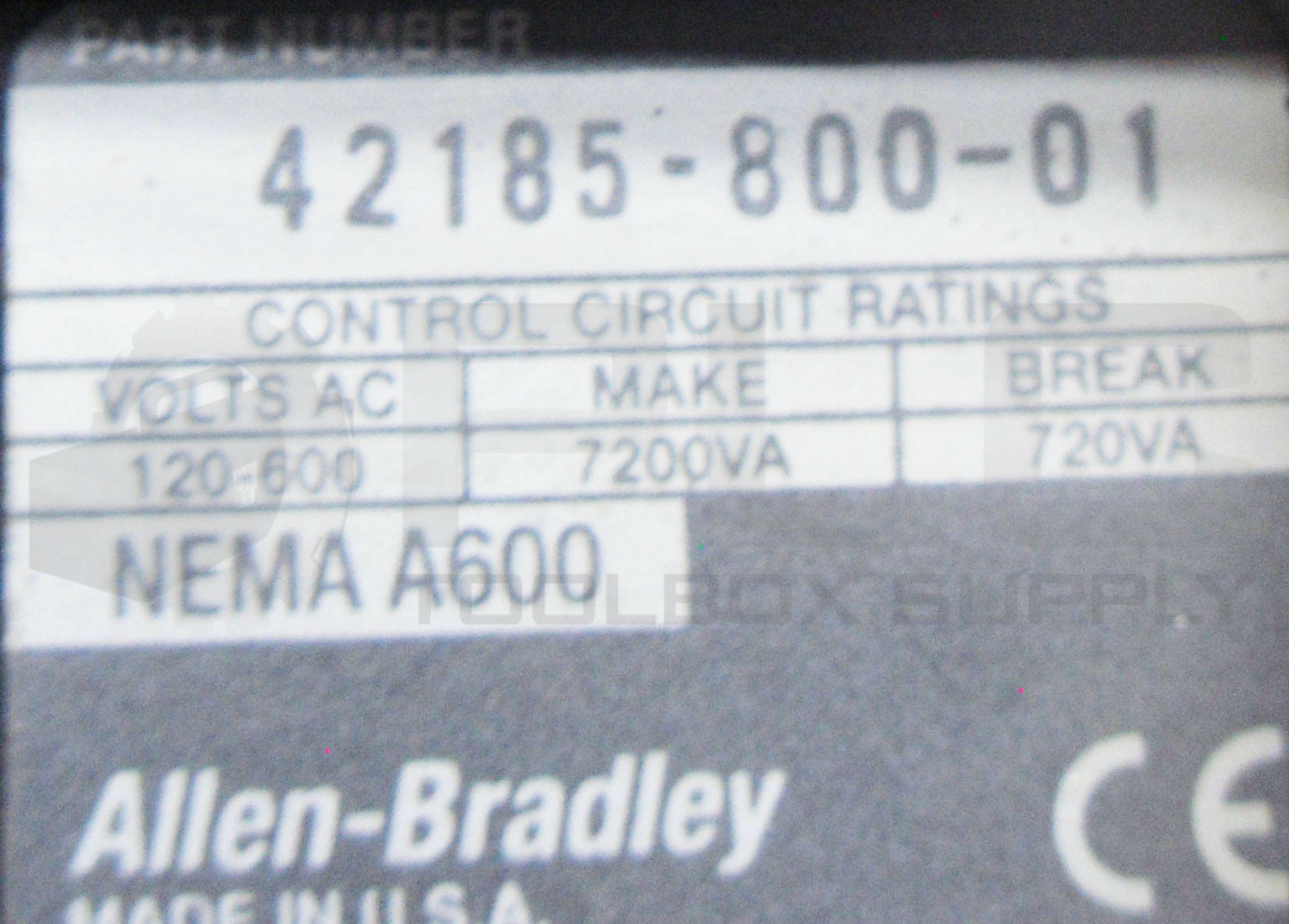 ALLEN BRADLEY 509-BOD-17 /B STARTER W/ 42185-800-01 W/ CB236 W/ 595-A /B