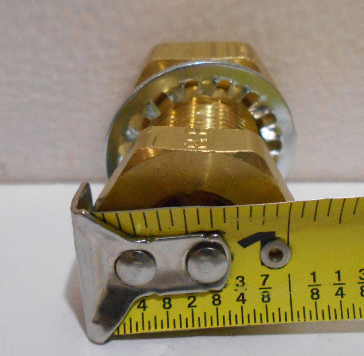 Lot of 2 New Brass Bulkhead Hose Fittings 1/4″ npt ID 1/2″ npt OD 1 1/2″ Long
