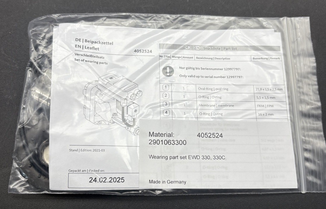 OEM Atlas Copco 2901063300 Wearing Part Set For EWD 330, 330C 2901-0633-00 *NEW*