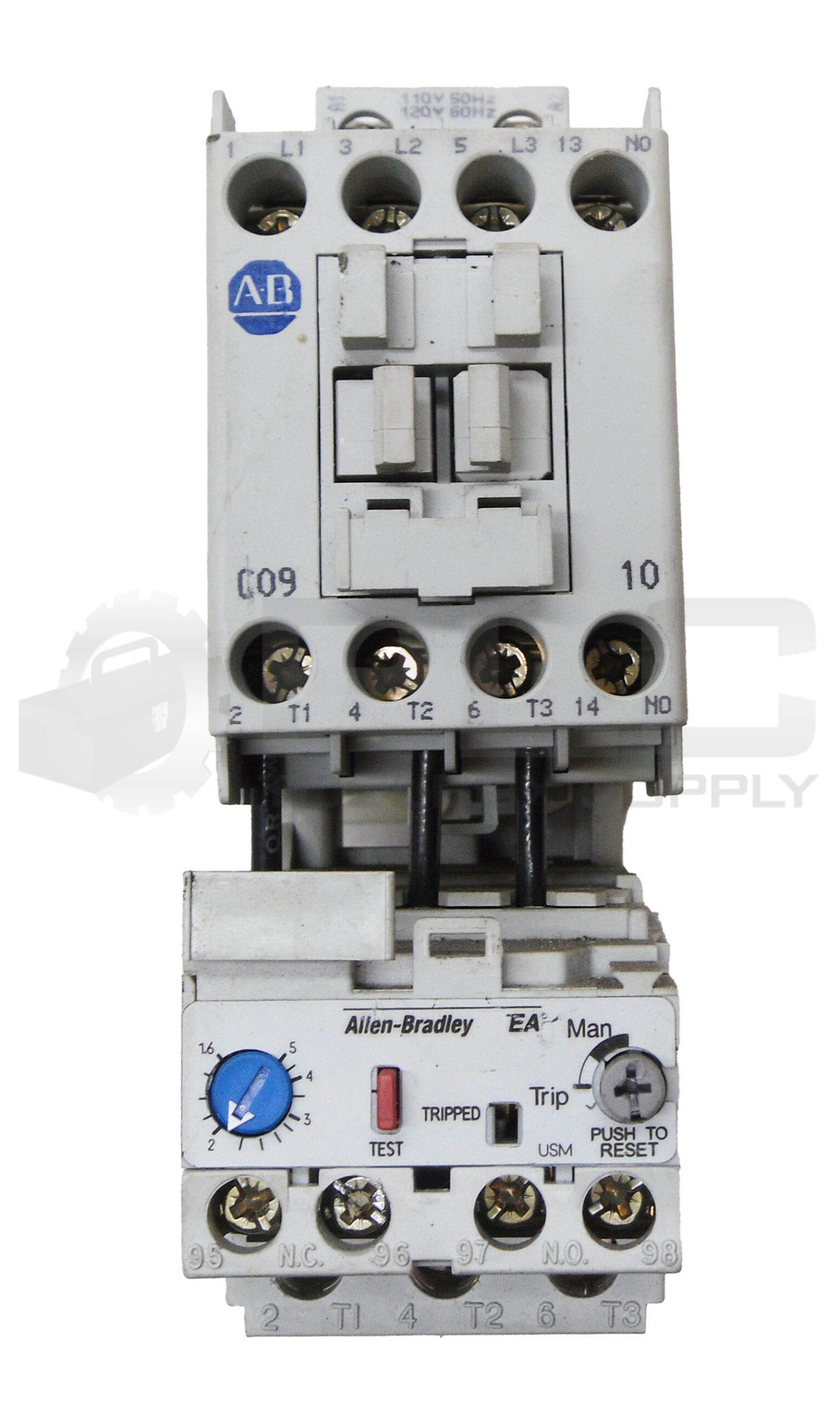 ALLEN BRADLEY 100-C09*10 /A CONTACTOR 600VAC 25A W/ 193-EA1EB /A OVERLOAD RELAY