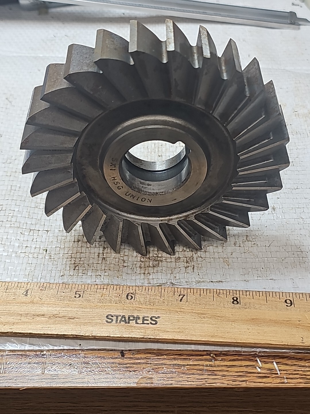 UNION 5″ X 1″ X 1 1/4″ SIDE MILLING CUTTER STRAIGHT TOOTH HSS