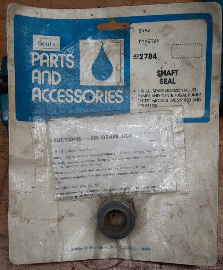 Sears Pump Shaft Seal 42-2784, U109-6B Fits Goulds Flotec + more, Sealed Package