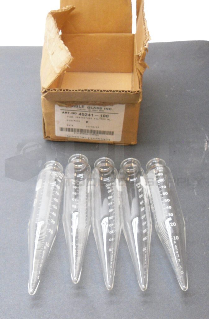 NEW BOX OF 5 KIMBLE GLASS 45241-100 CENTRIFUGE OIL TUBE 100ML 45241