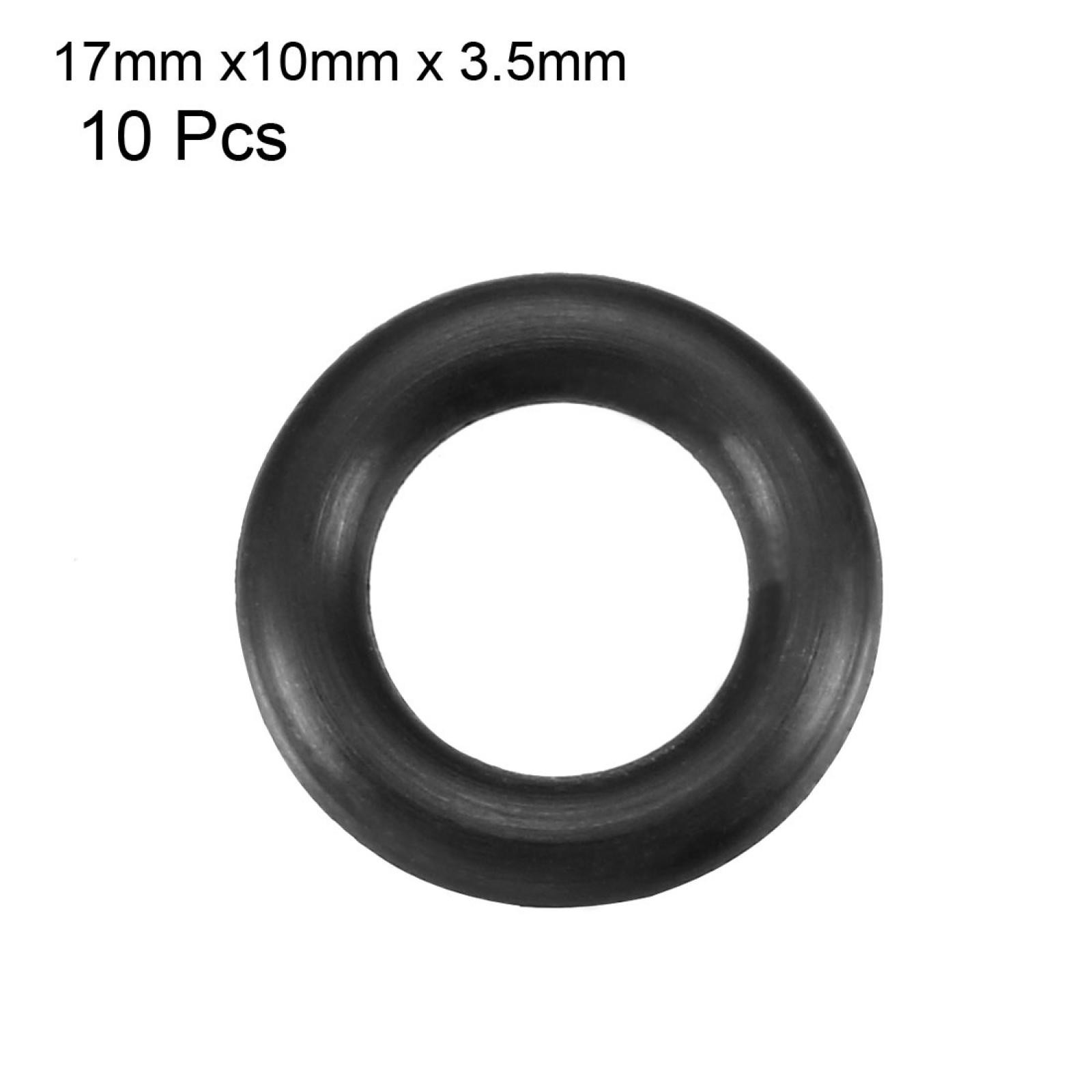10 Pcs 17mm x 10mm x 3.5mm Mechanical Rubber O Ring Oil Seal Gaskets Black