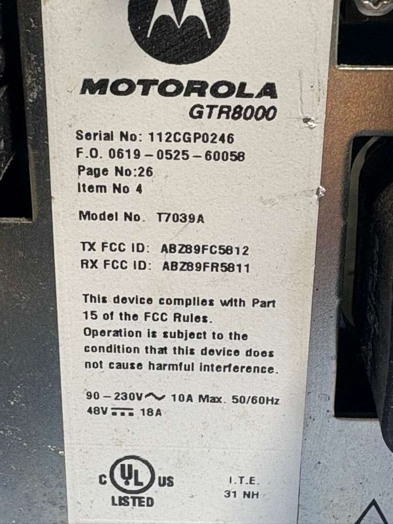 *LOT OF 2* Motorola GTR8000 Repeater Base Radio Chassis Part T7039A
