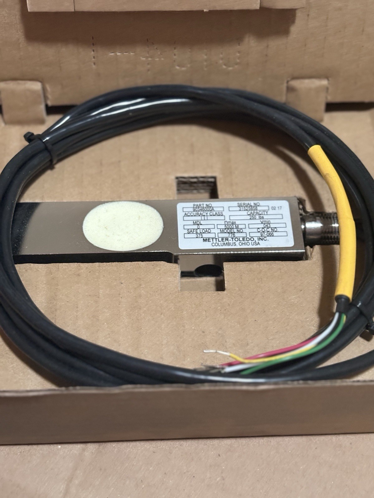 NEW NOS METTLER TOLEDO 90346000A Load Cell 250lbs Model 776