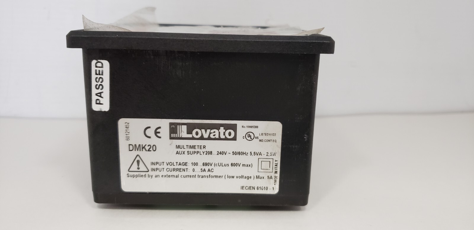 LOVATO DMK20 DIGITAL MULTIMETER, 208-240VAC, 50/60Hz, 2.5W
