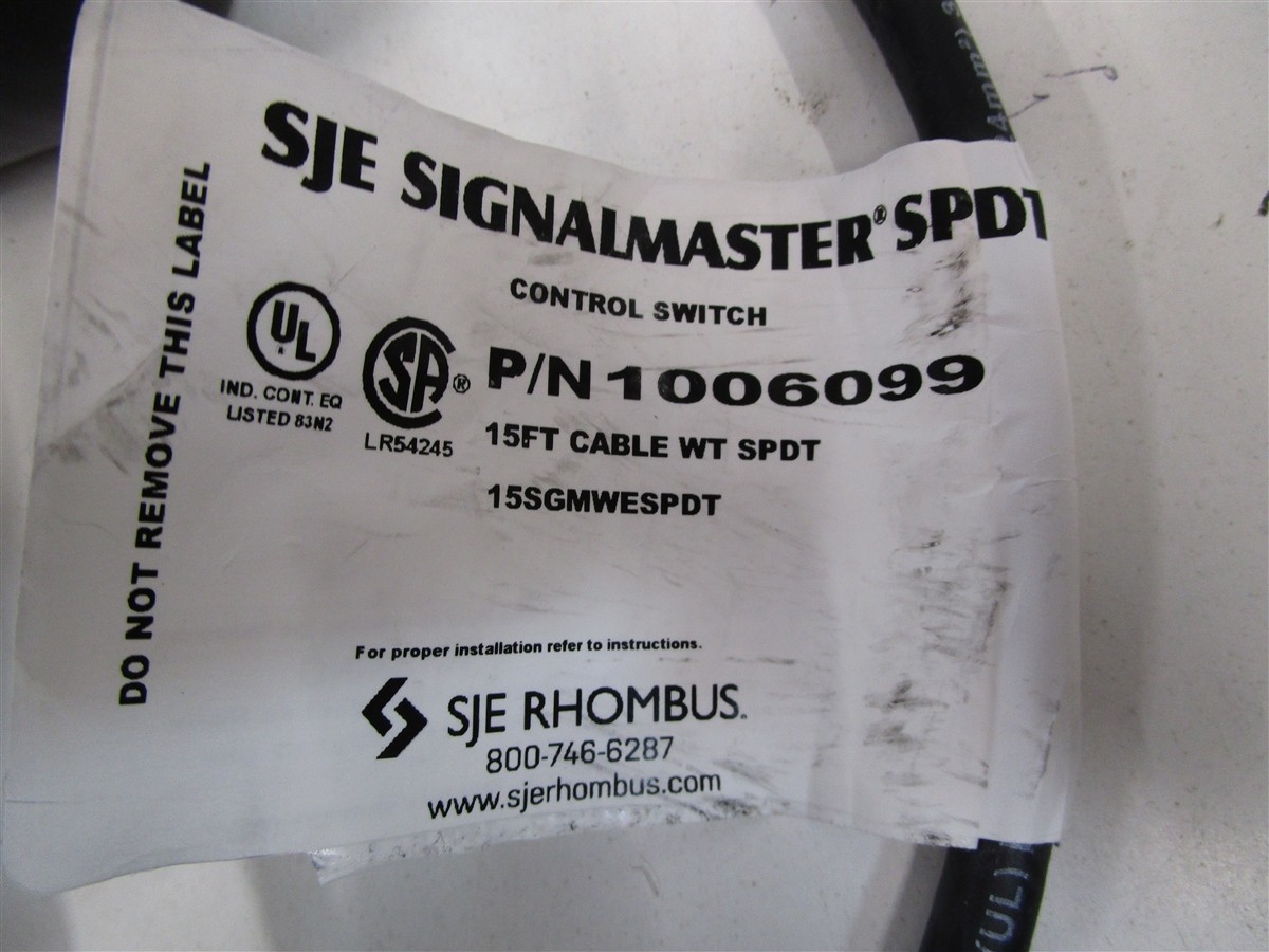 SJE RHOMBUS 1006099 SIGNALMASTER SPDT Control Switch 15ft Cable NEW