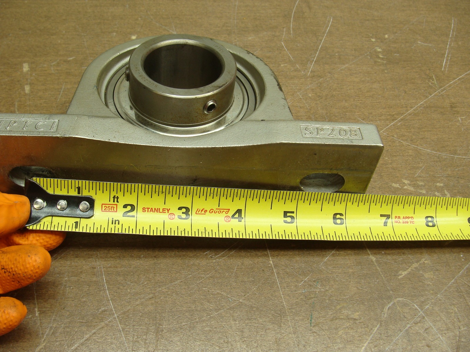 IPTCI STAINLESS STEEL PILLOW BLOCK SP208 W/BEARING SUC208-24C 1.5″ BORE