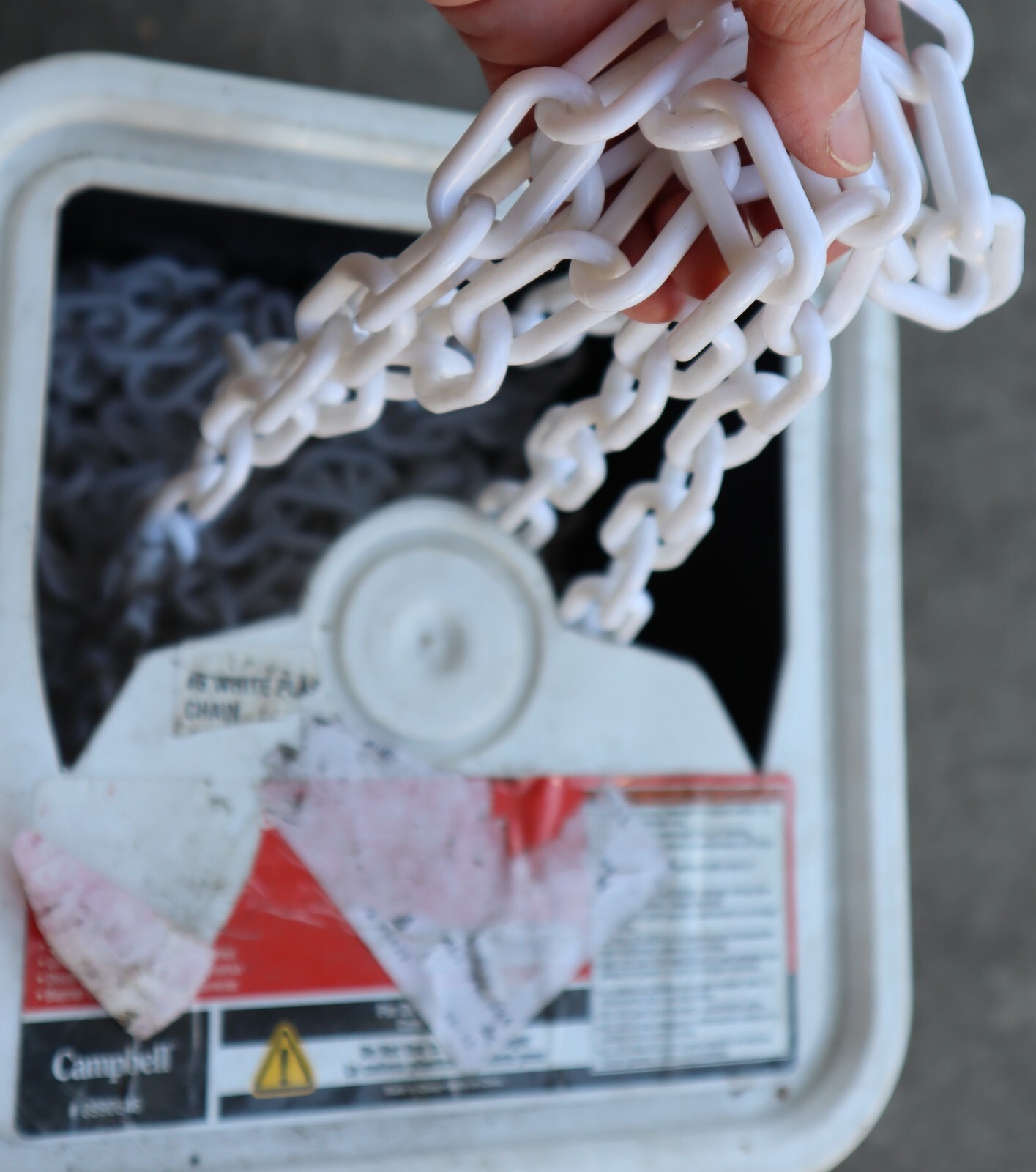 Campbell #6 White Plastic Decorative Chain (NEW)