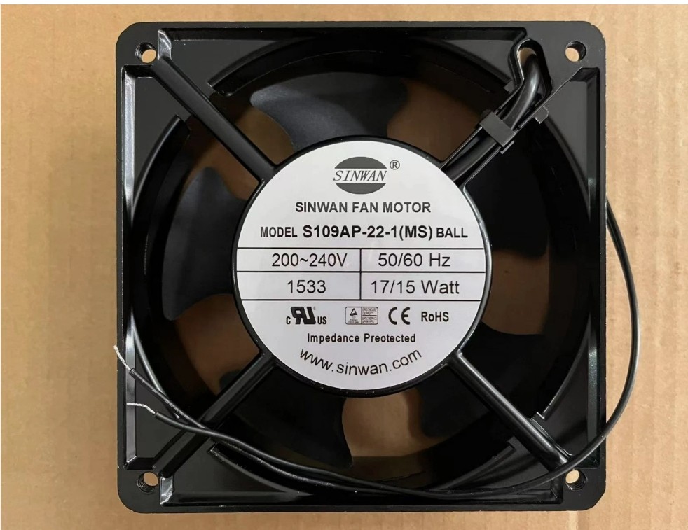 1 PCS SINWAN FAN MOTOR Fan S109AP-22-1 （MS）AC 200-240V 120*120*38MM 2 wire