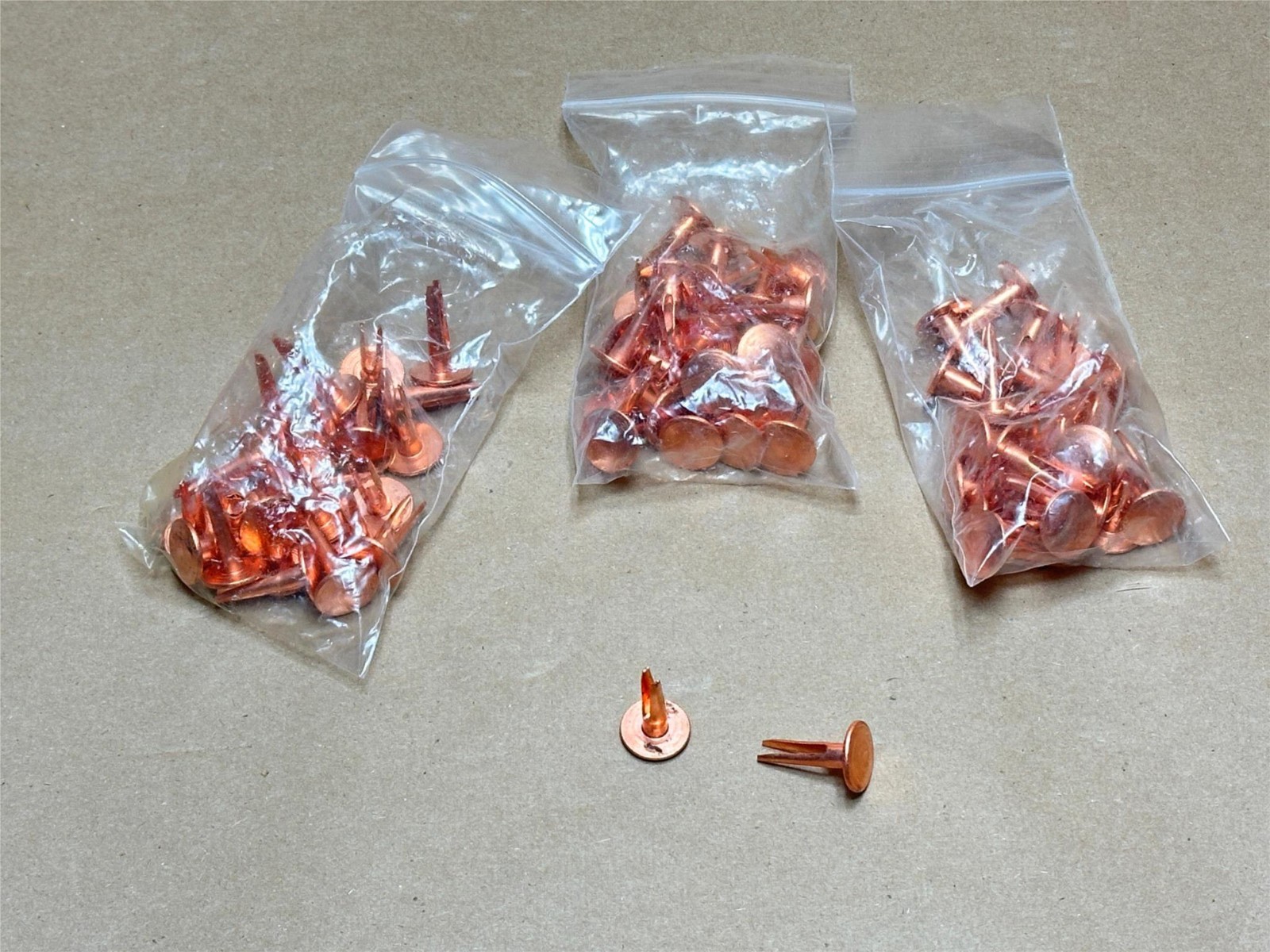 75x PC Lot Cleaver Brooks 84100551000 Copper Bifurcated Split Rivet