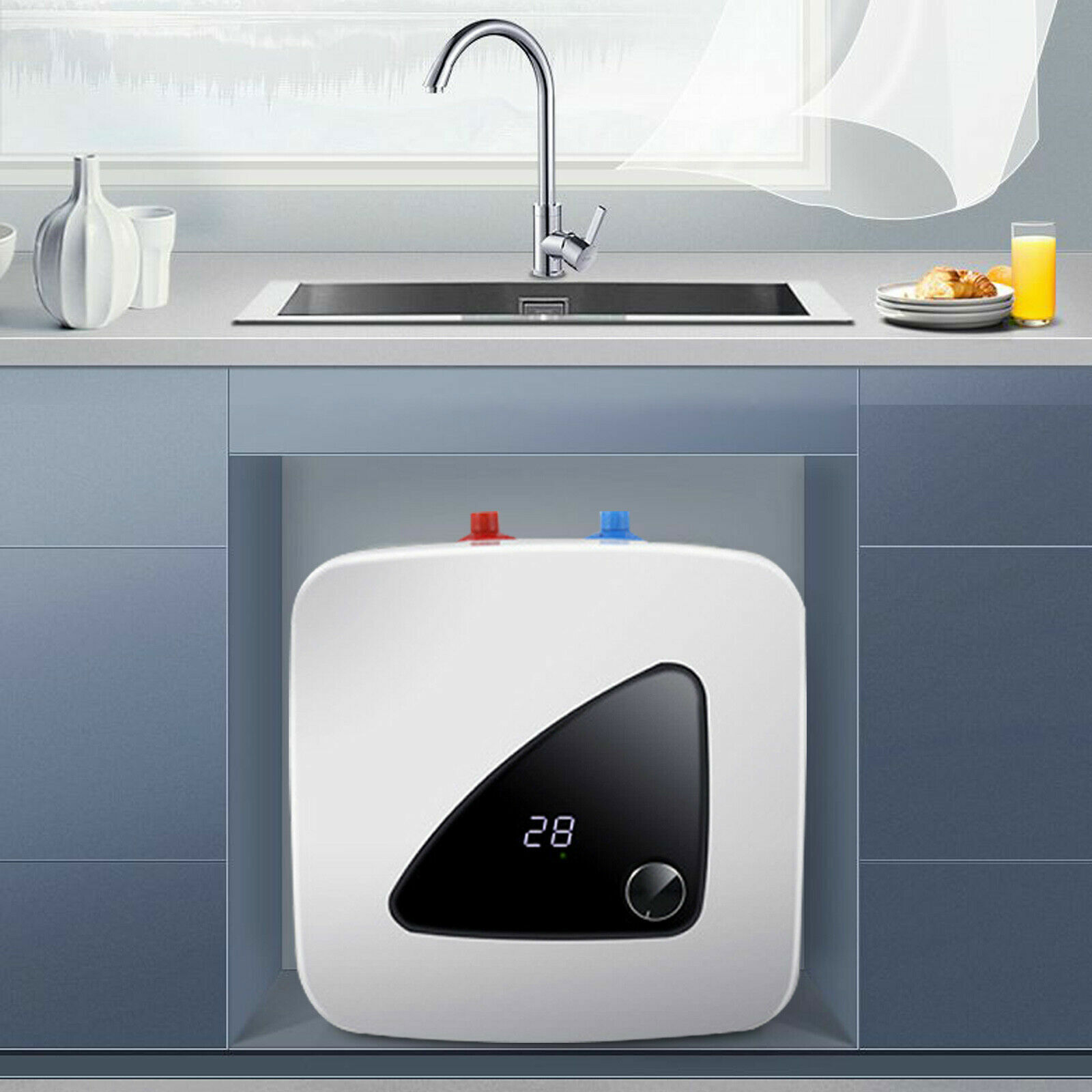 NEW 1500W 8L Electric Instant Hot Water Heater Storage Tank Bathroom Shower Sink