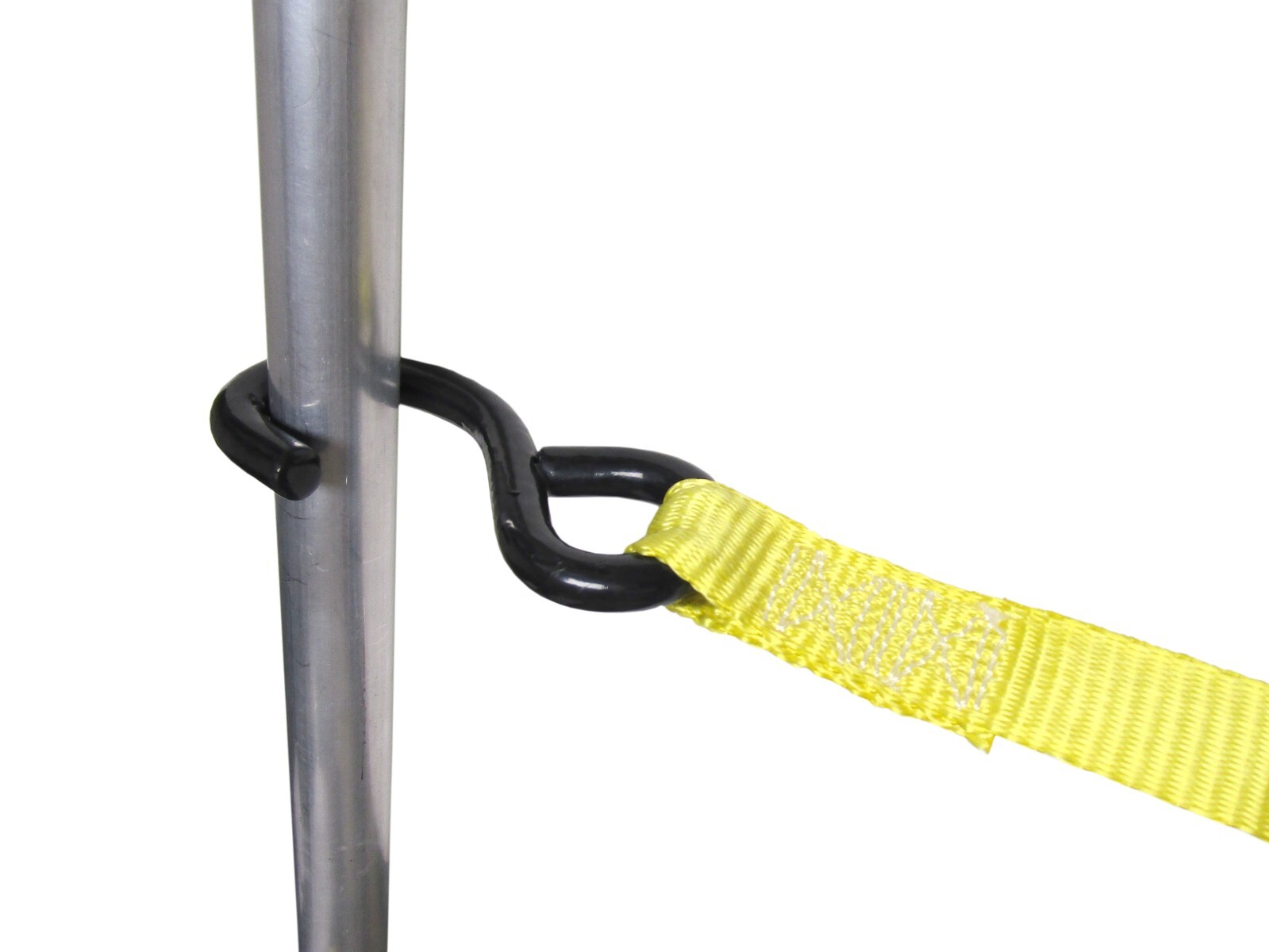 4 pc 1″ x 15′ ft Ratchet Tie Down Strap Assembly Yellow S Hook Trailer ATV Cargo