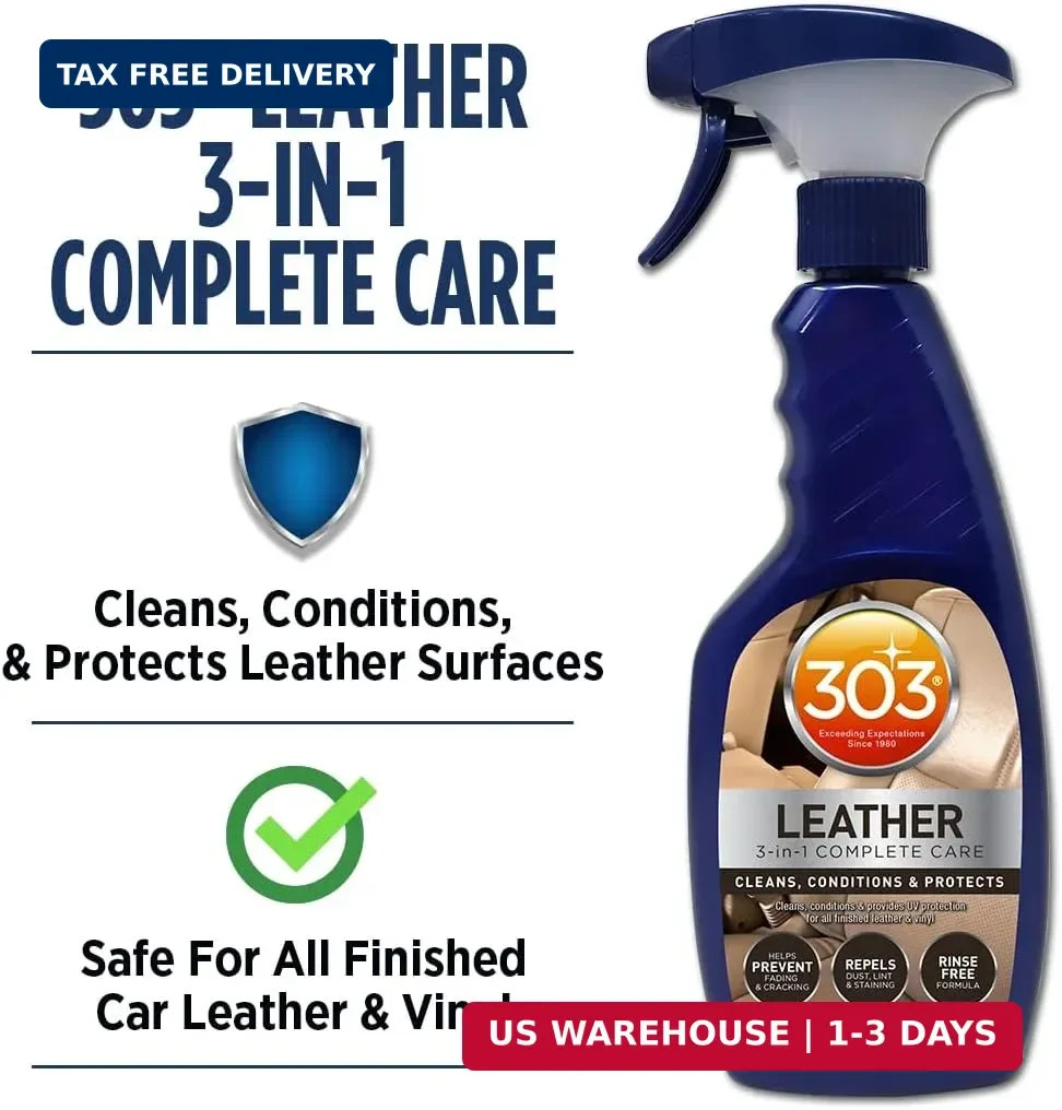 303 Products Leather 3-In-1 Complete Care – Cleans, Conditions, & Protects – Hel
