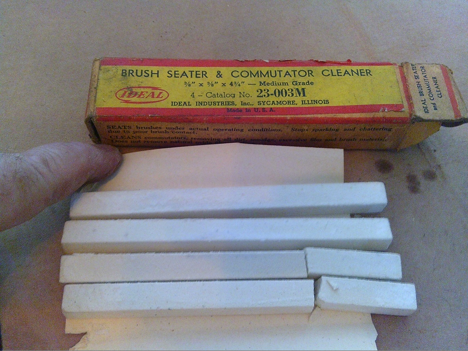 4 Ideal 3/8″ x 3/8″ x 4-3/4″ Brush Seater & Commutator Stones 23-003M
