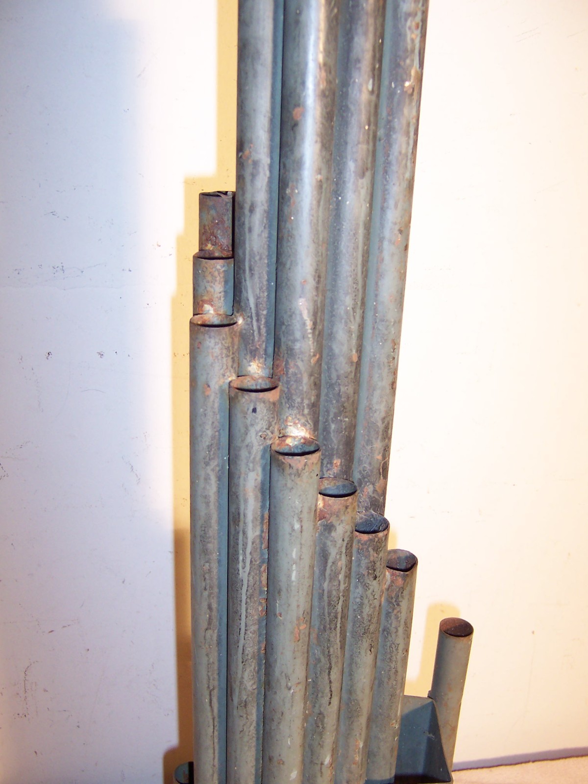 Vintage Industrial Art Spiral Boiler Exhaust Whistle Steam Caliope Tubes 36″