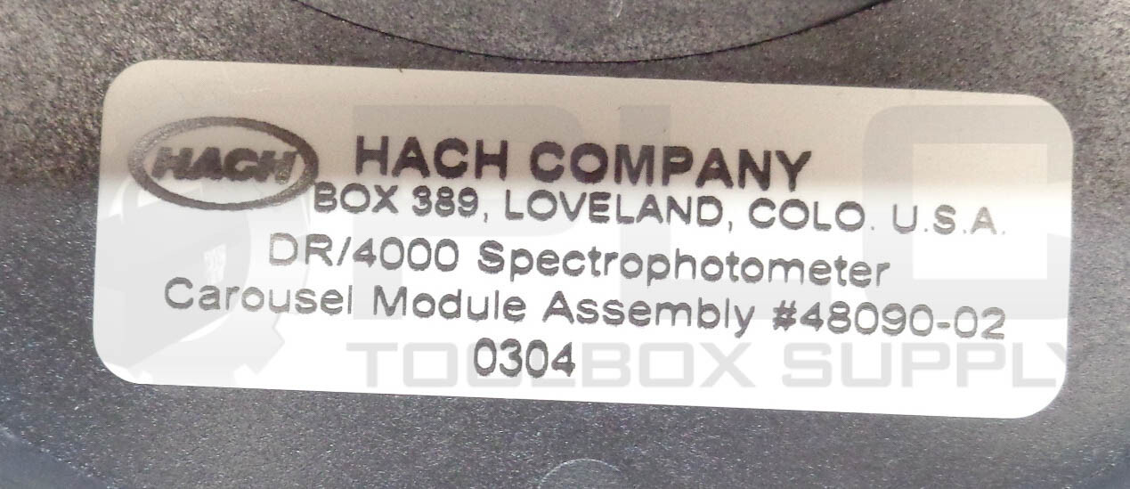HACH DR-4000 SPECTROPHOTOMETER CAROUSEL MODULE ASSEMBLY 48090-02 0304