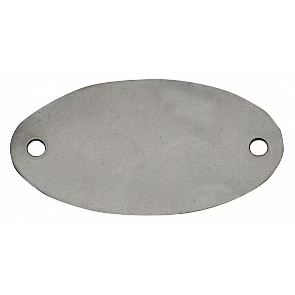 Blank Tag, Stainless Steel, 1 in H x 1 7/8 in W, 1 in Dia., Silver, Oval, 100 PK