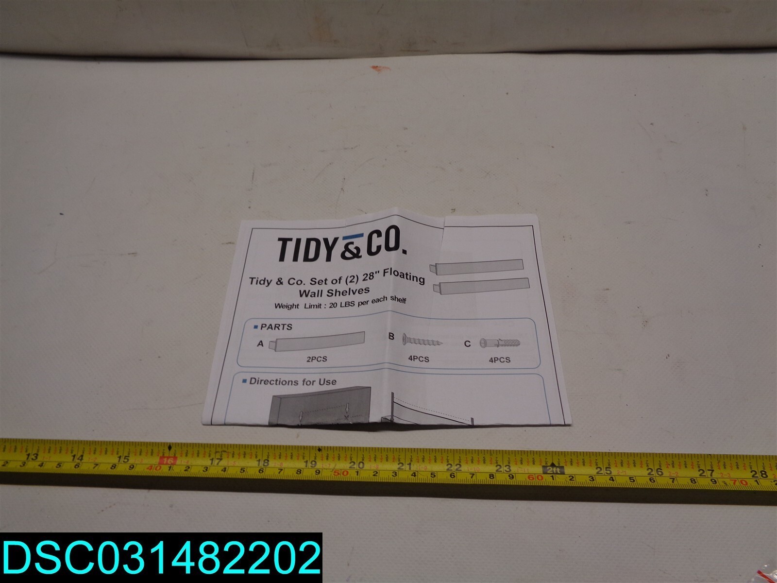Tidy & Co. Set of (2) 28″ Floating Wall Shelves V39549