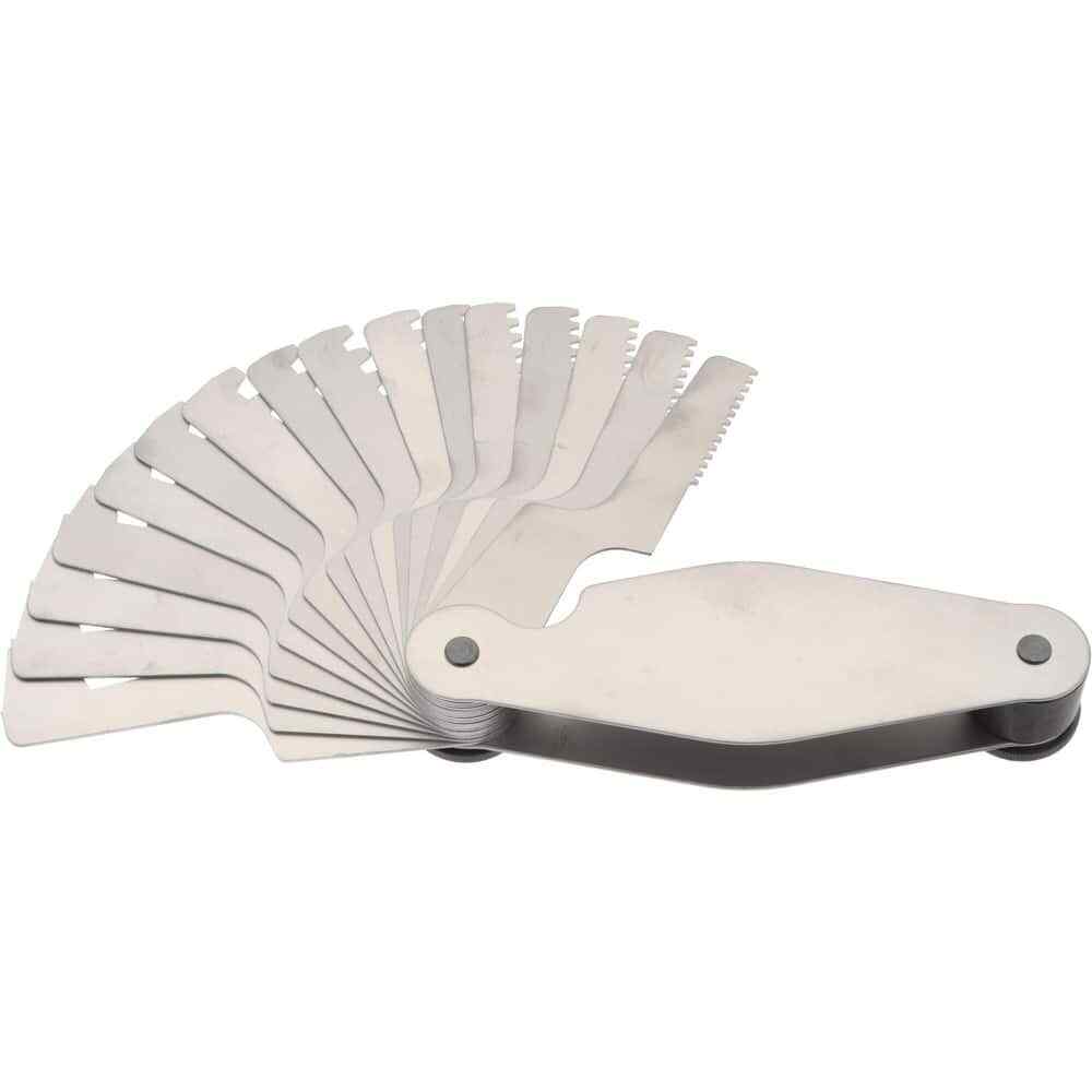 SPI 30-187-9 Stainless Steel 16-Leaf Screw Pitch Gage, 1-12 TPI, 29° Thrd Angle