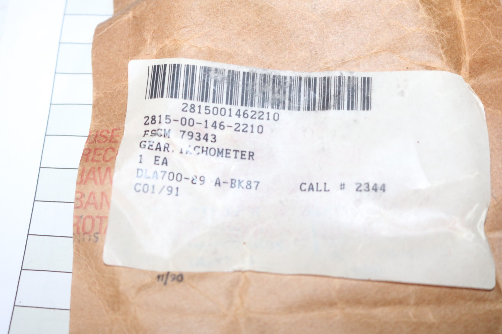 NOS Cameron Cooper tachometer gear set PN 1GSB26 3020-00-146-2210