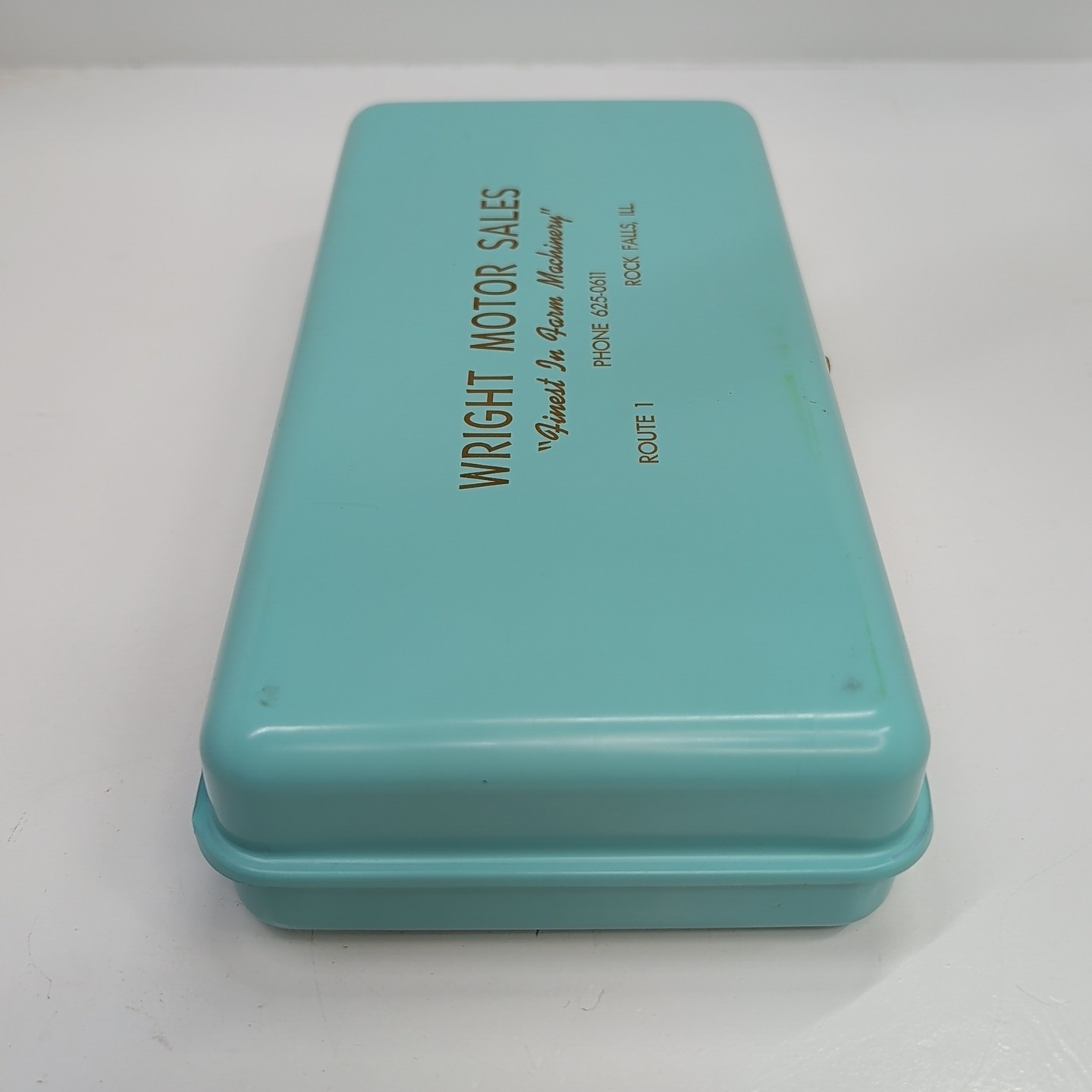 Vintage Metal Cash Lock Box Wright Motor Sales Rock Falls Illinois No Key Farm