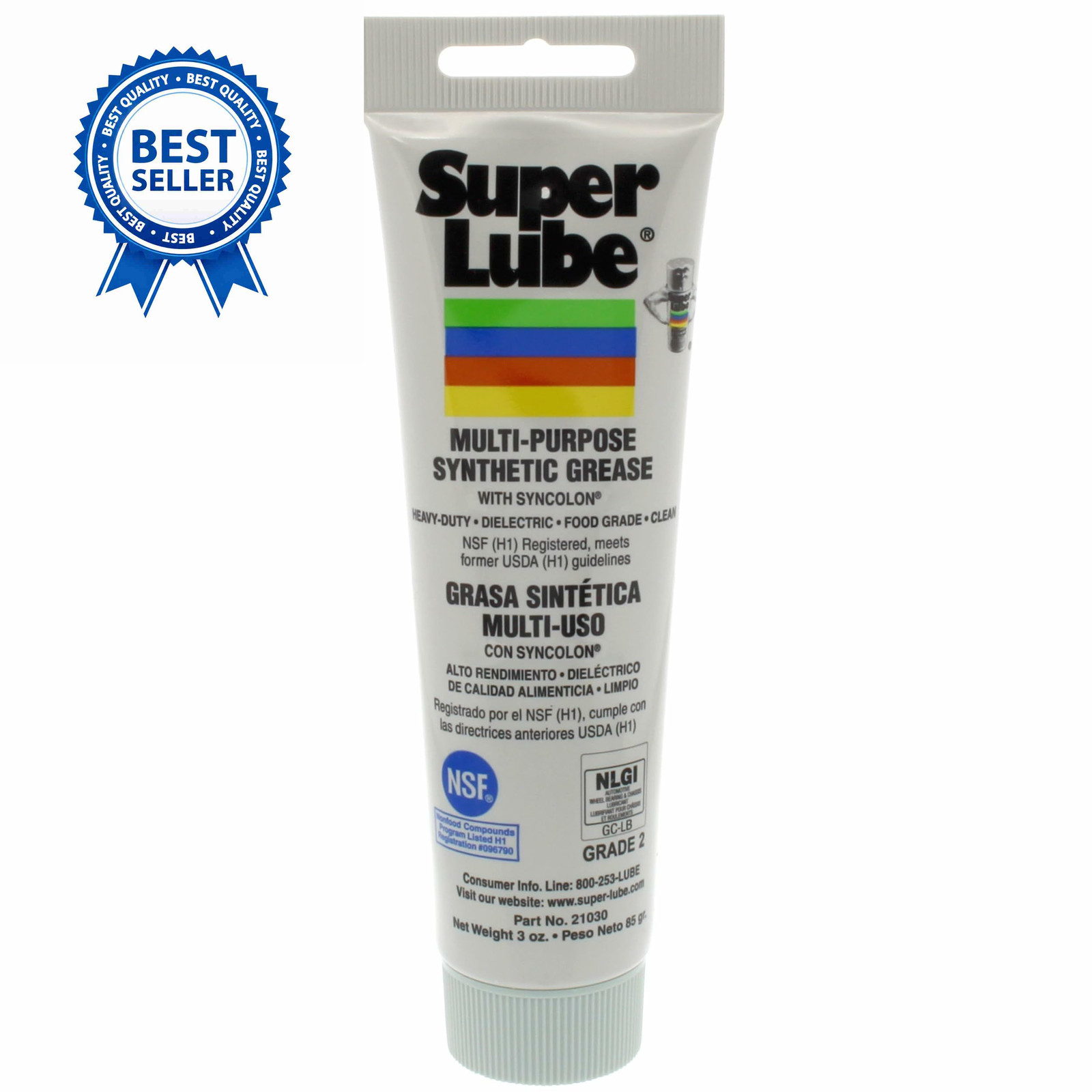 Super Lube Multi-Purpose Synthetic 3 oz Tube – Pack of 1, Translucent White