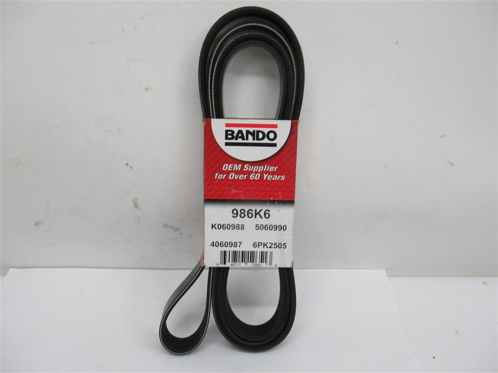 Bando 986K6 Serpentine Belt, Replaces: K060988, 5060990, 4060987, 6PK2505