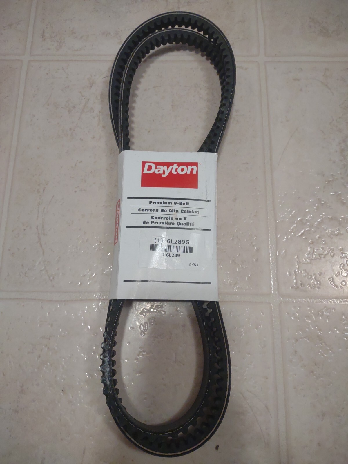 Dayton 6L289G Cogged V-Belt 1 Rib BX83