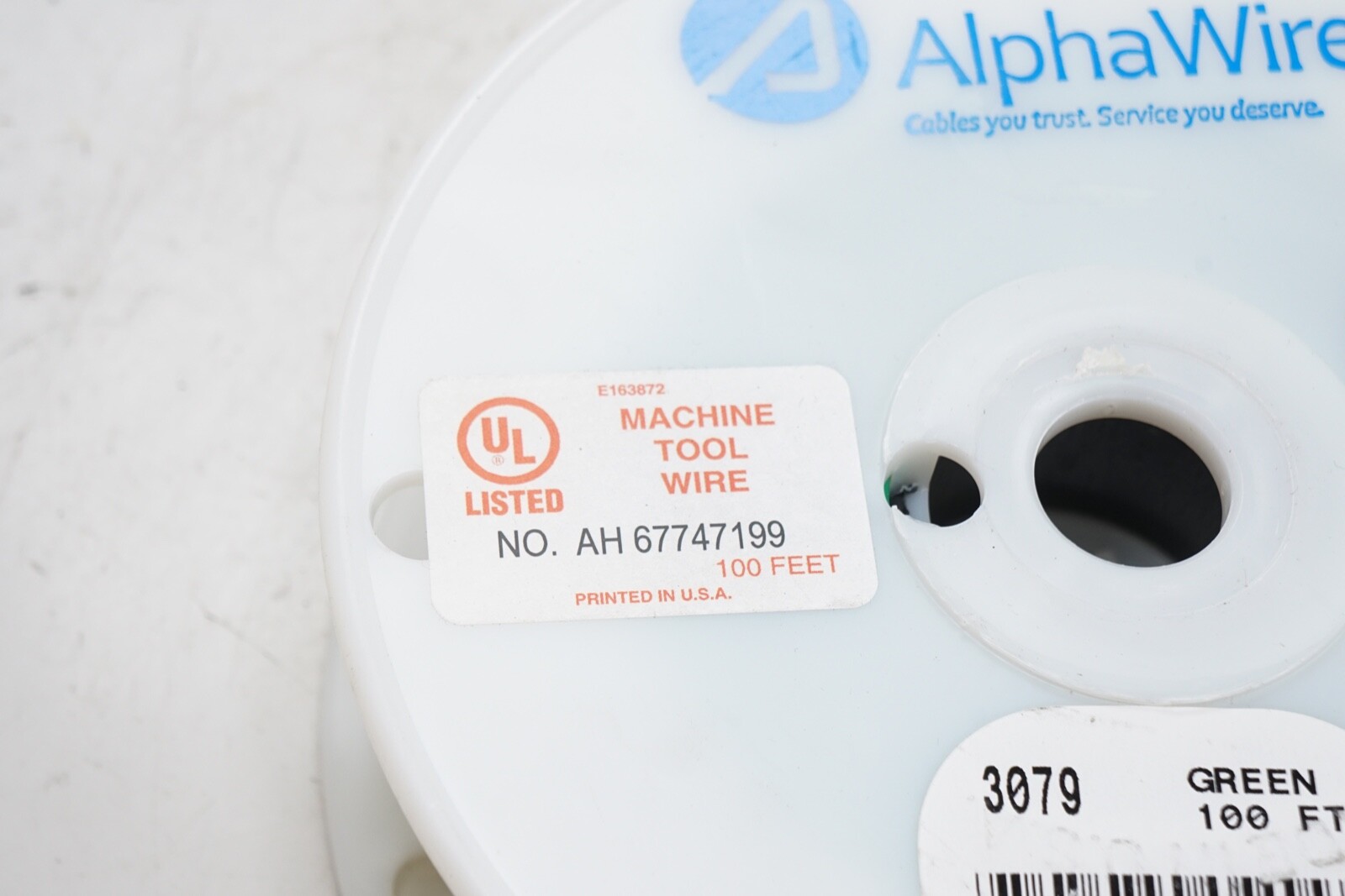 ALPHA WIRE 3079-GR005 14 AWG Hook-Up Machine Wire 41/30 Green 600V 100.0′ 30.5m