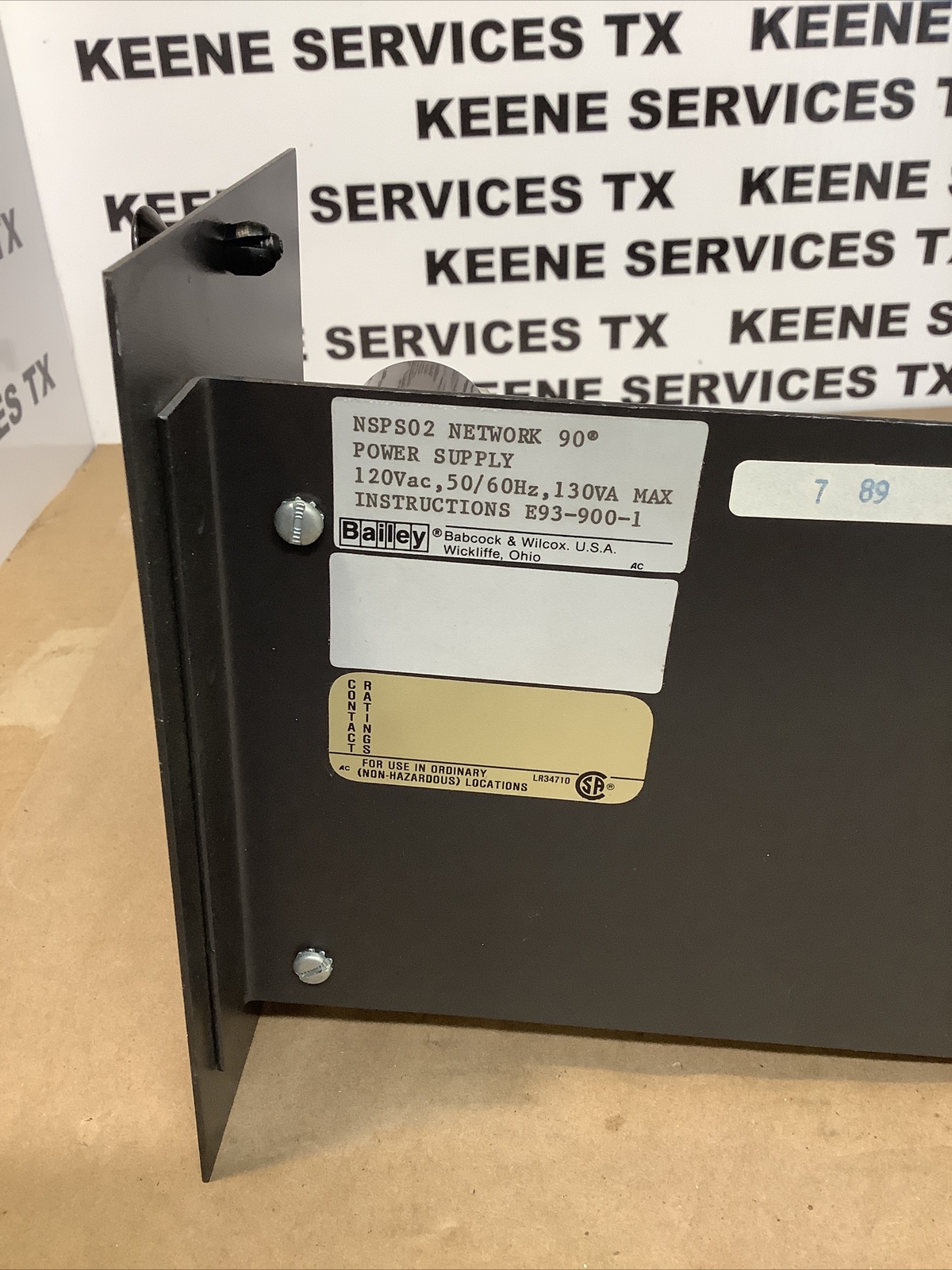 Bailey NSPS02 Network 90 Power Supply 120vac,50/60hz, 130va Max