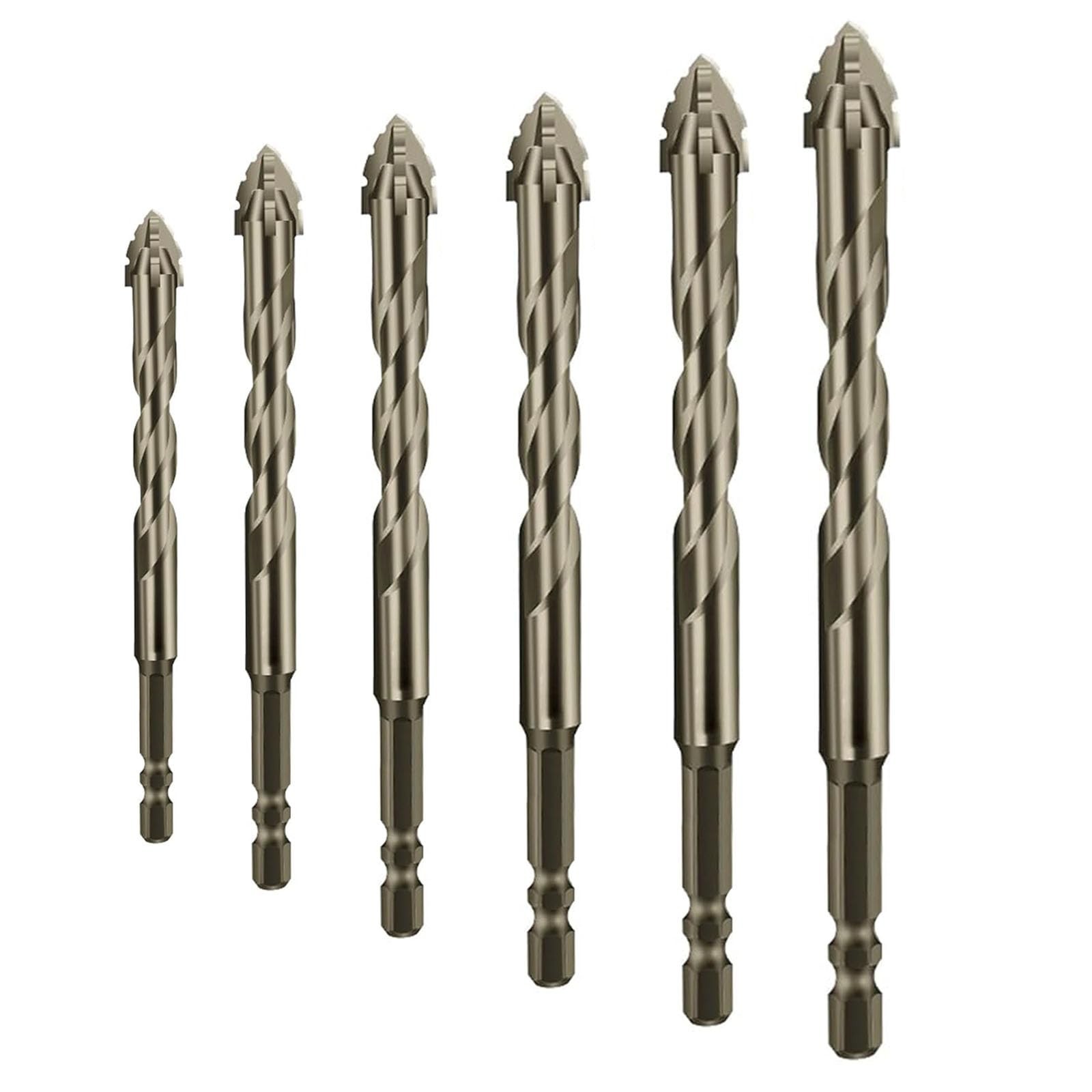 6PCS High-Strength Eccentric Twist Drill Bit Set – Four-Flute Sawtooth, Four-…