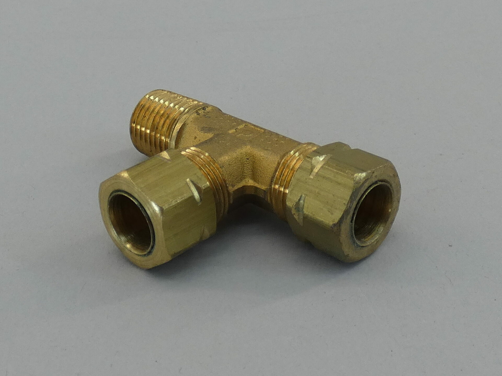 *Lot of 5* Parker Brass Fitting Union Tee Compression 3/8″ Tube 1/2″ OD Threa…