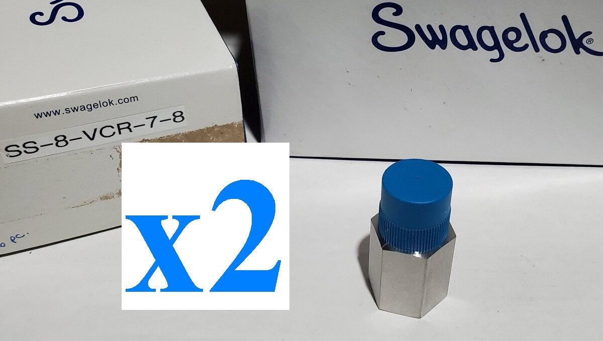 x2 NEW SS-8-VCR-7-8 Swagelok Female NPT Fitting, 1/2 in VCR x 1/2 in FNPT
