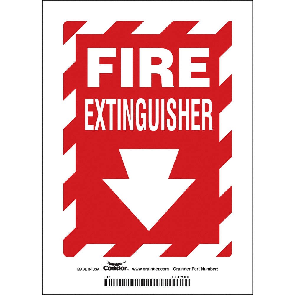 CONDOR 469W08 Safety Sign,7 in x 5 in,Vinyl 469W08