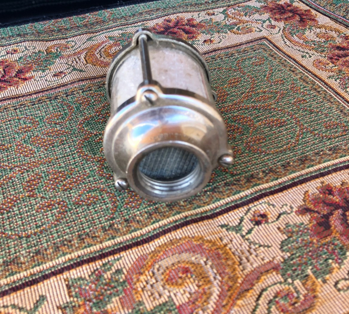 Vintage Glass Fuel Filter Sediment Bowl GEM Patent 1883 Jones MFG Boston