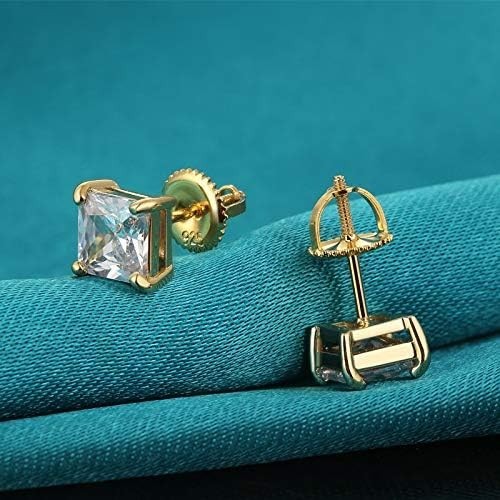 2Pairs Gold Screw Earring Backs Replacements,14K Gold Plated 925 Sterling Silver
