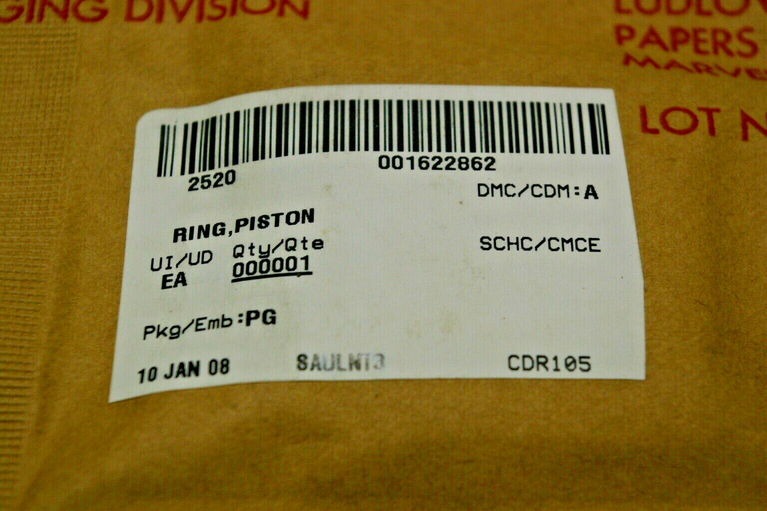 NEW, PISTON RING P/N M1904AS, NSN: 2520-00-162-2862, ORIGINAL PACKAGING
