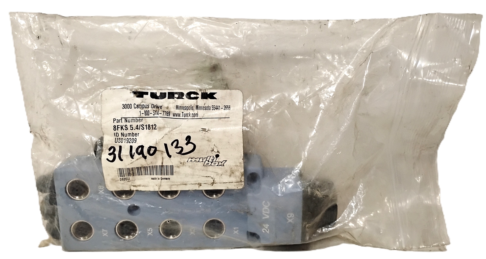Turck 8FKS5.4/S1812 24 V DC 17-Pin 8-Port Multibox ESCHA J-Box