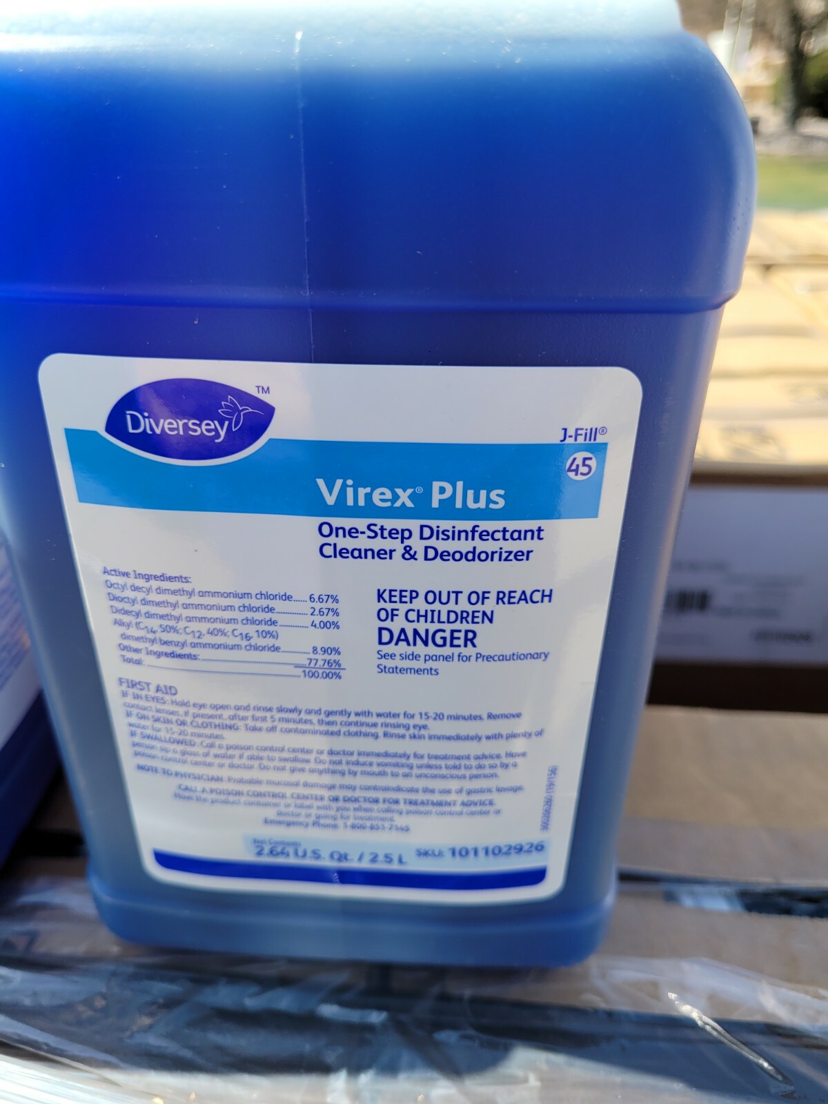 Virex Plus J-Fill Dispenser 2.5L x 2 bottles 5 Liters Total PALLET OF 50