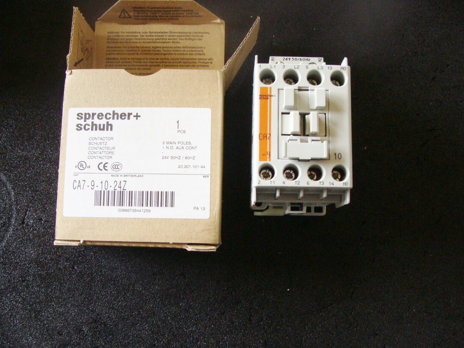 New Sprecher + Schuh CA7-9-10-24Z Contactor. Made in Switzerland.