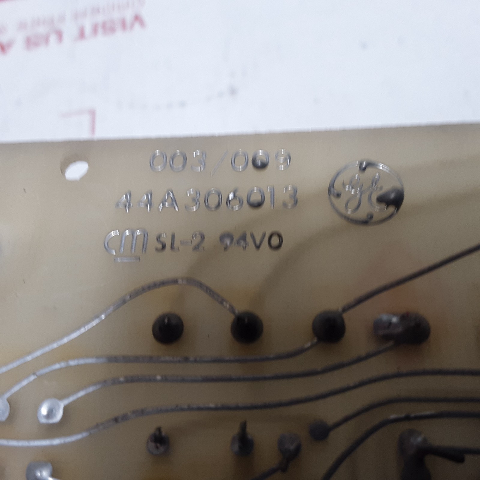 GE 003/009 44A306013 CM SL-2 94VO 44B337316G401