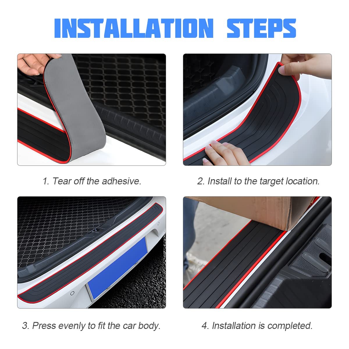 Car Rear Bumper Protector Guard, Anti-Scratch Abrasion Trunk Door Entry Sill …