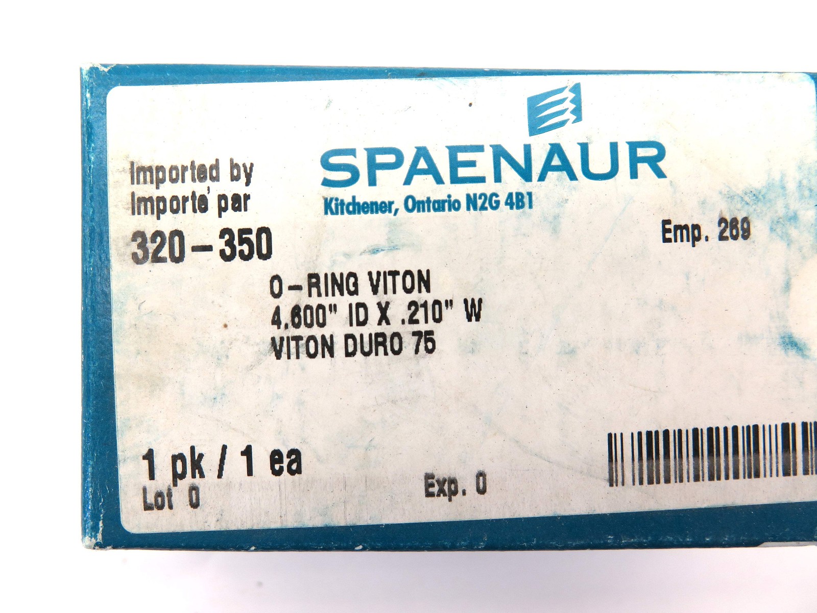 Spaenaur 320-350 O-Ring Viton Duro 75 4.60 0″ ID X .210 W