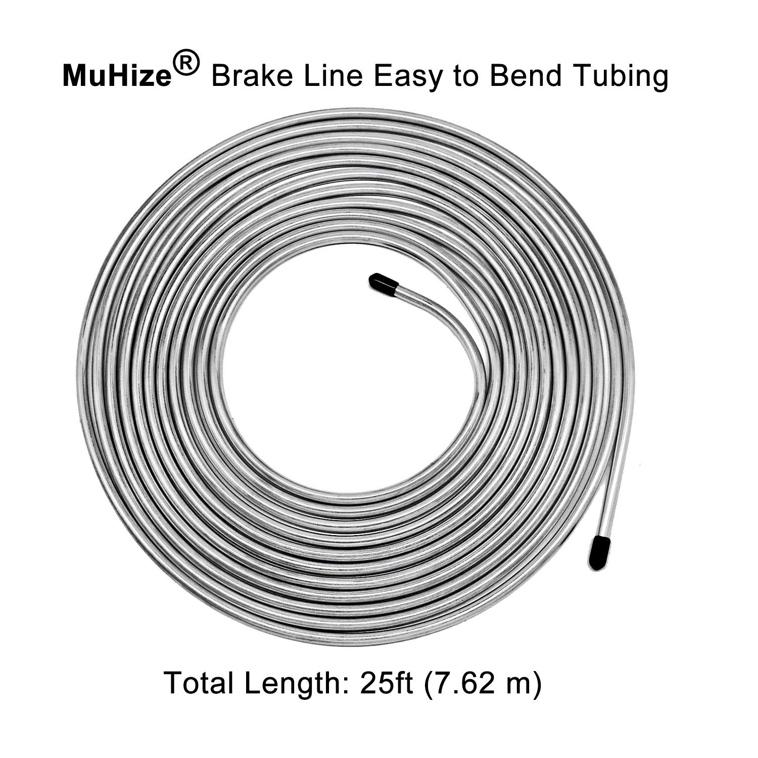 MuHize 3/16 Brake Line – 25 ft Zinc Coated Professional Brake Tube(2026 New), Ro
