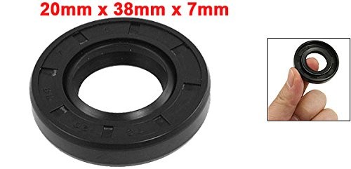 uxcell Metric Rotary Shaft Oil Seal 20x38x7mm TC Double Lips 20x38x7mm, Black